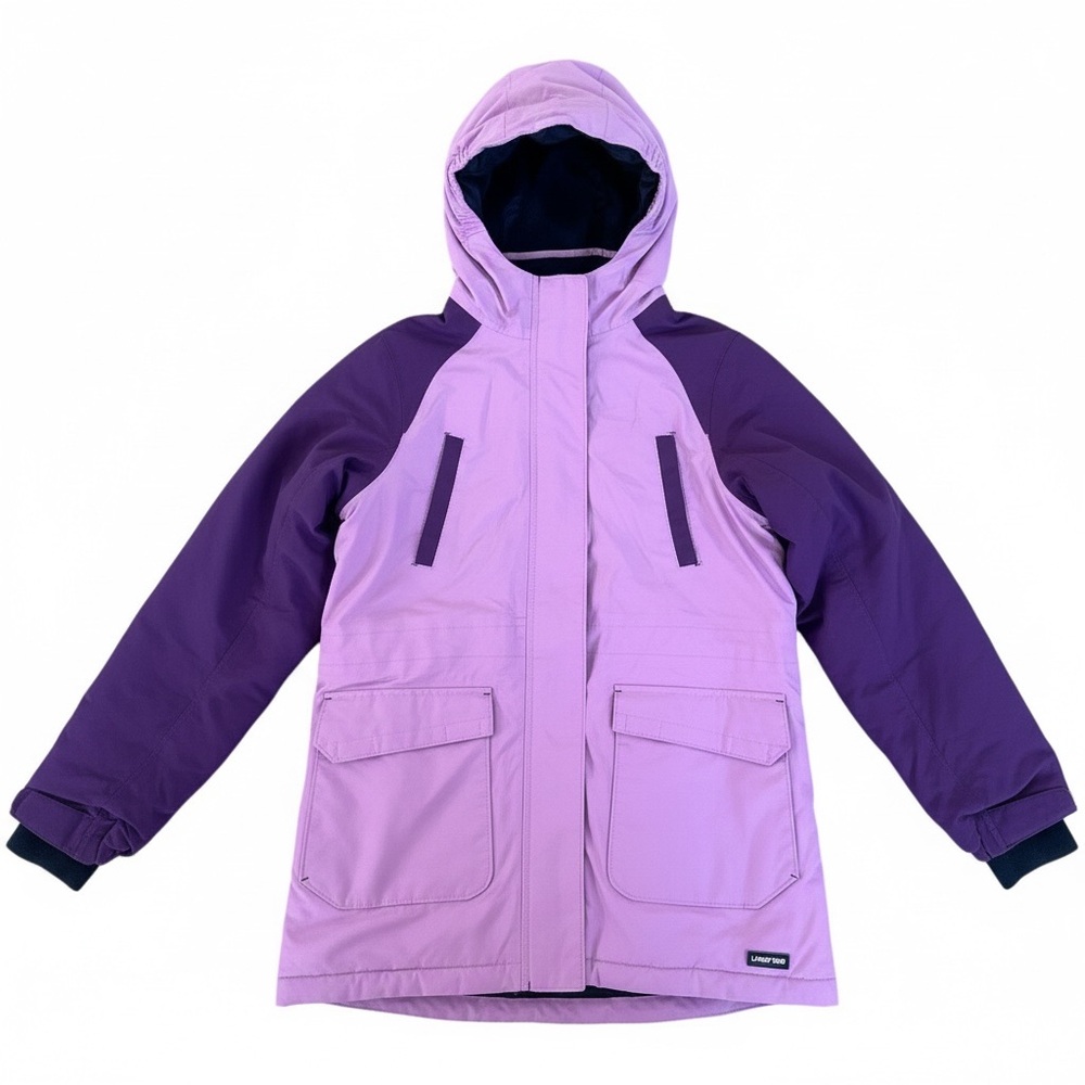 Lands’ End Girls Squall Jacket Purple Waterproof Snow Ski Coat Size L 14